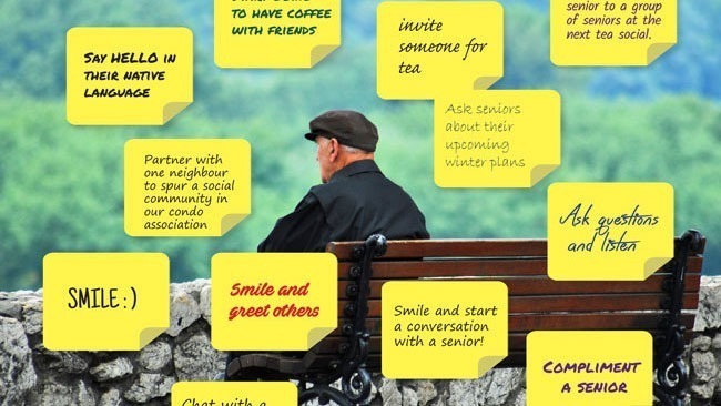 A lonely old man sitting on a bench