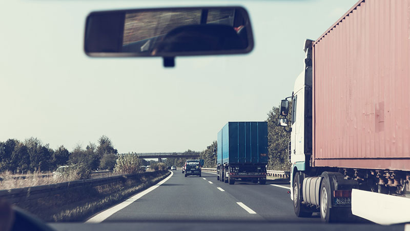 Trucks on the road